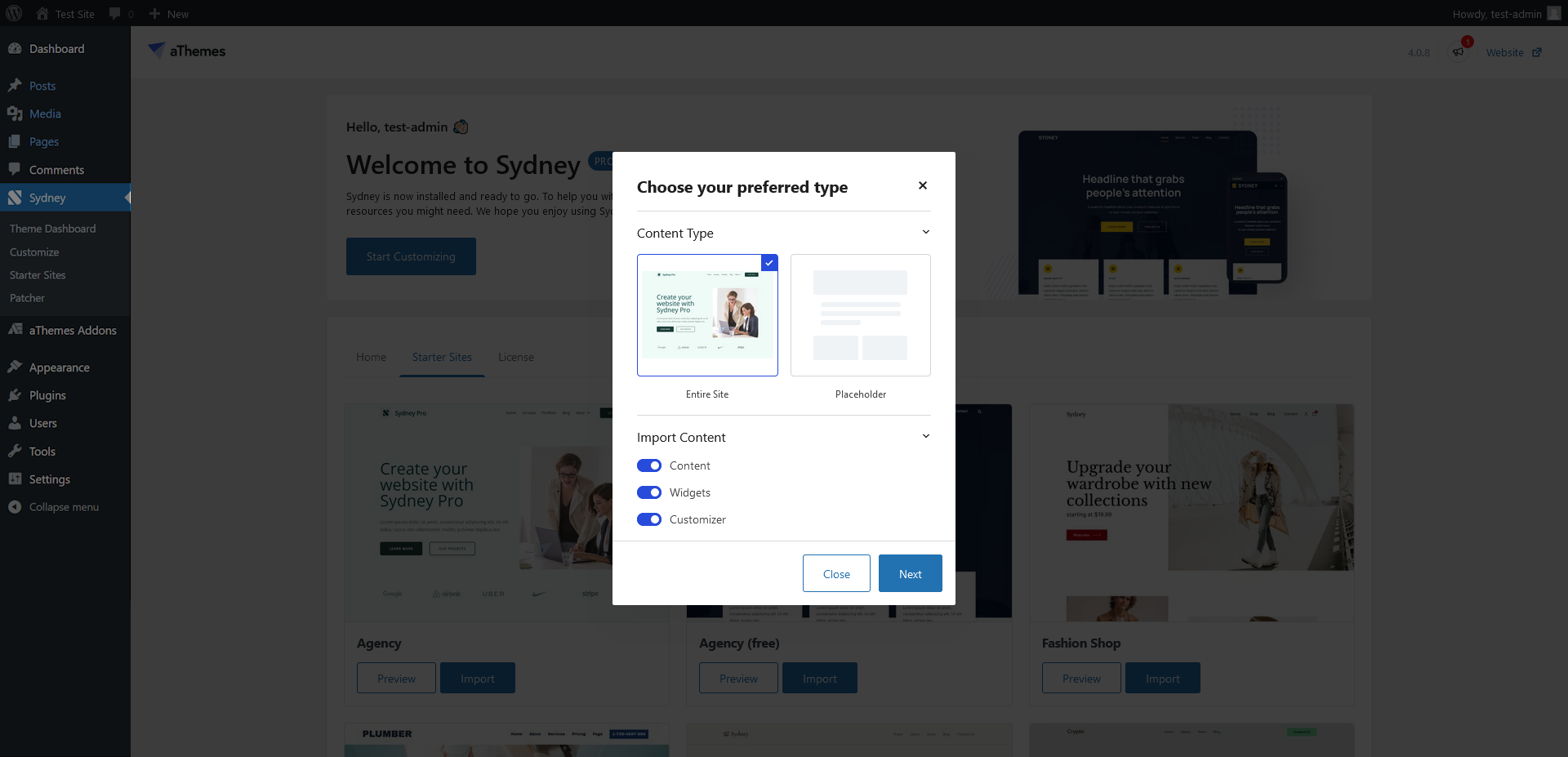 [Pro] A Quick Start Guide to Sydney Pro - aThemes Knowledge Base