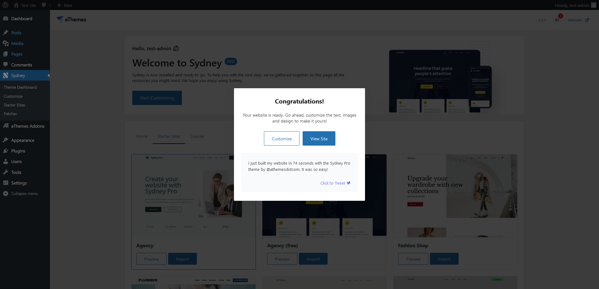 [Pro] A Quick Start Guide to Sydney Pro - aThemes Knowledge Base