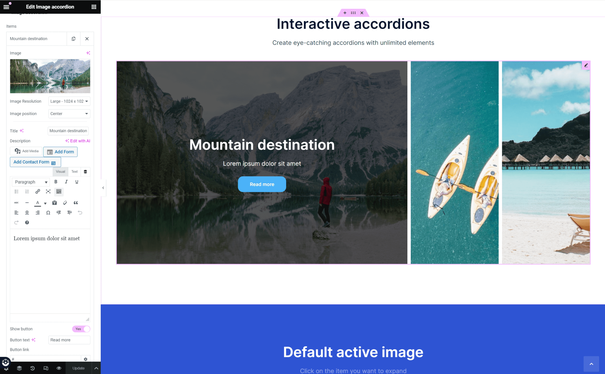Using the Image Accordion Widget - aThemes Knowledge Base